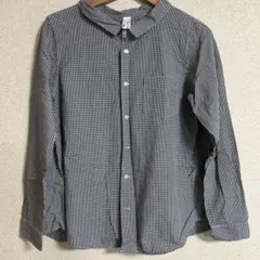 Kelen ケレン　サイドオーバーブラウス　ギンガムチェック　綿　黒×白