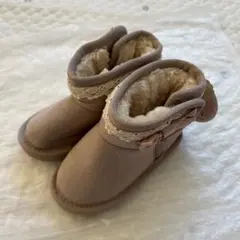 【7226】conoco ムートンブーツ　レース付き　15.0cm リボン