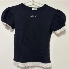 MILK ブラック パフスリーブ Tシャツのサムネイル