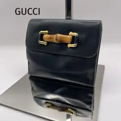 ✨美品✨GUCCI 二つ折り財布　レザー　　　　バンブー　黒