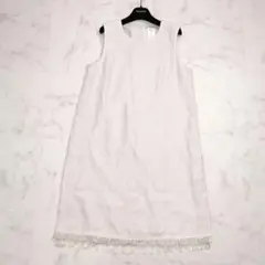 美品☆エスマックスマーラ ロングワンピース とろみ シルバー 大きい