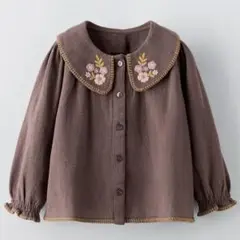 ZARA 刺繍ブラウス シャツ