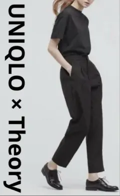 良品✨ユニクロ セオリー 感動タックイージーパンツ（コットンライク）サイズM