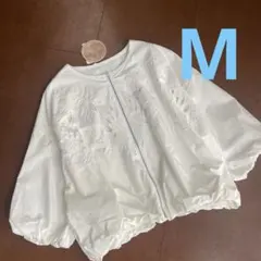 新品 tal.by yumi 刺繍 バルーンブルゾン 受注 白 Mサイズ