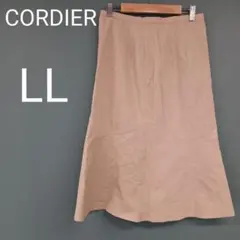 コルディア レディース ひざ下 スカート ベージュ L L フレア 春夏 薄手のサムネイル