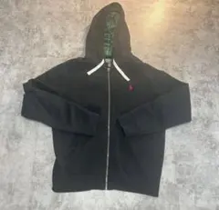 90s Ralph Lauren ジップパーカー　フーディ　チェック柄　黒