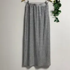 シルバー シャイニー ナロースカート ロングスカート