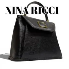 NINA RICCI ニナリッチ レザー ハンドバッグ ブラック ヴィンテージ