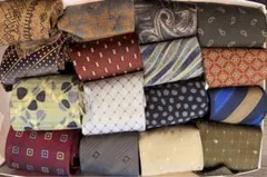 シルク混紡 ネクタイセット 多色 幾何学模様