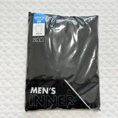 新品未使用 メンズ 半袖肌着 インナー 黒 2枚組 V首