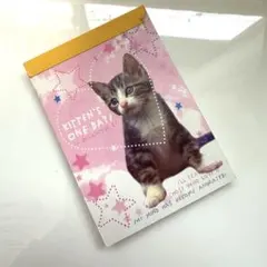 ネコ　平成レトロ　ミニメモ帳　カミオジャパン