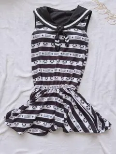 セーラーカラー パンダ　ボーダー 水着 ワンピース　Candy stripperのサムネイル