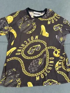 MOSCHINO ブラックTシャツ ゴールドチェーン付きモスキーノのサムネイル