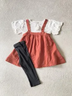 ベビー　女の子　コーデセット　チュニック　ワンピース　レギンス　3点　80