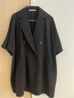 PUBLIC TOKYO 半袖ダブルジャケット ブラック public tokyo 半袖 ジャケット ブラック - メルカリ