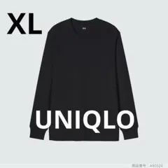 【UNIQLO】ソフトタッチクルーネックTシャツ ブラック メンズ XL ￼