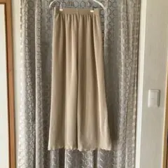 【ELENCARE DUE】ワイドパンツ ベージュ　ウエストゴム 軽量