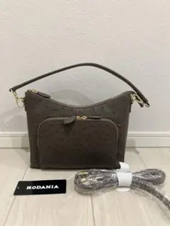 ビックセール‼️ロダニア オーストリッチ カーヴィー2WAYショルダーバッグ
