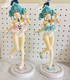 初音ミク フィギュア バニー 白 水色 ピンク 2体セット