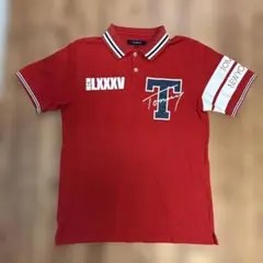 TOMMY ポロシャツ レッド ロゴ刺繍入り Lサイズのサムネイル