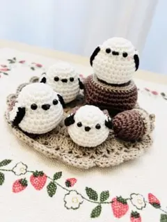 【おか様専用】シマエナガあみぐるみ　森のセット