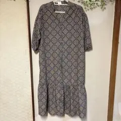 niko and... 幾何学模様 七分袖ワンピース