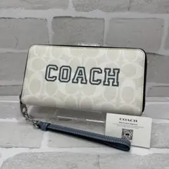 (未使用品)大人気、コーチ、長財布、オールレザー、PVC、人気色、白シグ、高級感