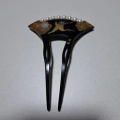 扇形のかんざし パール装飾