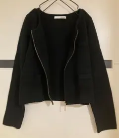 ロイヤルパーティー　ノーカラーニットジャケット