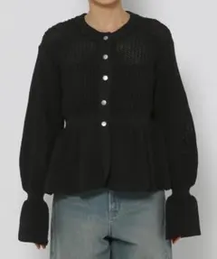 LOWRYSFARM ペプラムニットカーディガンＬＳ