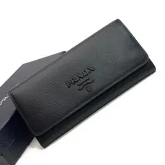 未使用✨希少 箱付 プラダ サフィアーノ シャイン NERO／ブラック 長財布