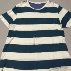 INHERIT ボーダー ポケット付き Tシャツ　Lのサムネイル