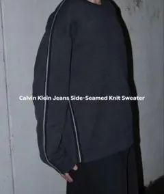 90s Calvin Klein サイドライン コットンニット セーターXL