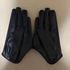 黒 フェイク レザー手袋 コスプレ用 ミニ丈