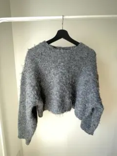 LOWRYS FARM クロップド丈ニットトップ