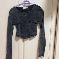 WEGO リブ長袖カットソー ブラック
