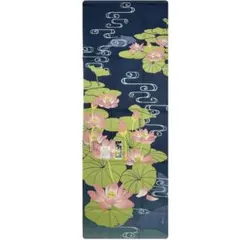 手ぬぐい【古代蓮と流水紋】濱文様 夏ディスプレイ 玄関壁飾り 和柄 涼やか 新品のサムネイル