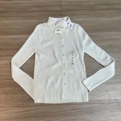 ユニクロ　メリノ　リブポロカーディガン　Mサイズ　ホワイト