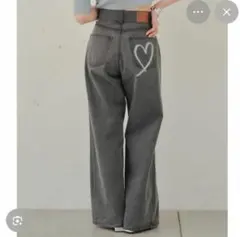 ⭐️美品　Chico チコ　ハートプリントボックスワイドデニムパンツ S