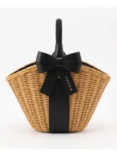 【新品未使用】TOCCA トッカ リボン カゴバッグ かごバッグ ブラックのサムネイル