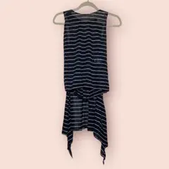 Cruciani クルチアーニ ボーダー柄 ノースリーブ レディース タグ付 麻