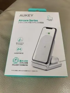 iPhone対応AUKEY 2in1 ワイヤレス充電器 スタンド型 最大10W