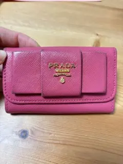 【値下げ！！】PRADA ピンク サフィアーノレザー キーケース