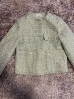 Like Water ノーカラージャケット ミントグリーン