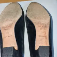 美品⭐️PRADA パンプス　ハイヒール　黒　スエード　サイズ36 約23cm PRADA スウェードパンプス 黒36