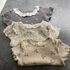 ベージュ系 70 80サイズ服　女の子　保育園　まとめ売り　半袖　ベビー　レース
