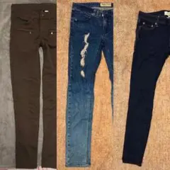 [美品/ただのパンツ3点] スーパーストレッチスキニーパンツ 25サイズ