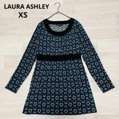 ローラアシュレイ・白地紺花柄スモックチュニック１５号