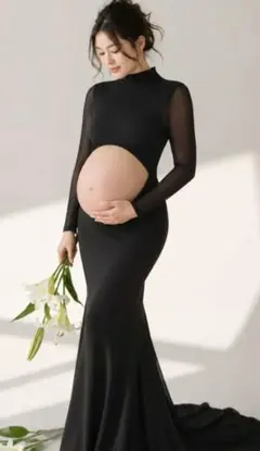 ブラック　マタニティドレス　マタニティフォトのサムネイル