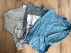 長袖カットソー 120サイズ グレー・青　３枚セット